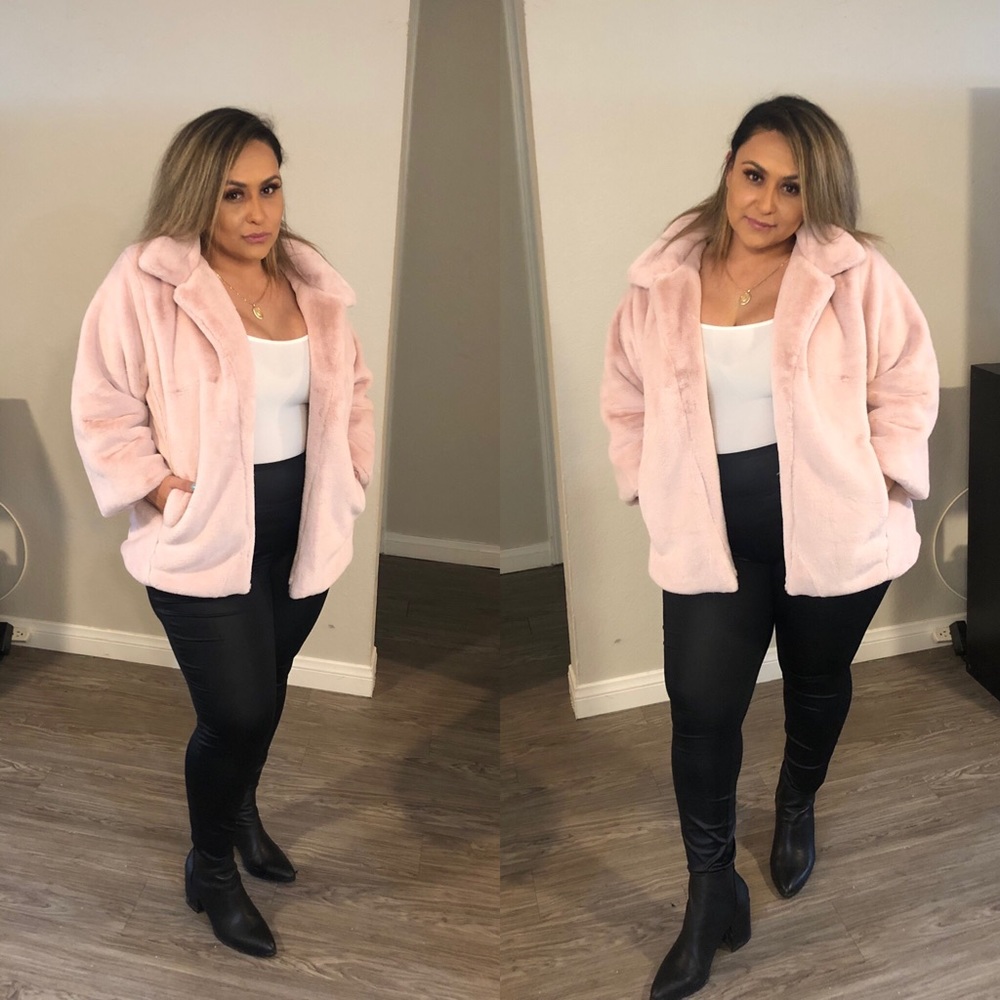 Foxy Mauve Fur Long sleeve Coat